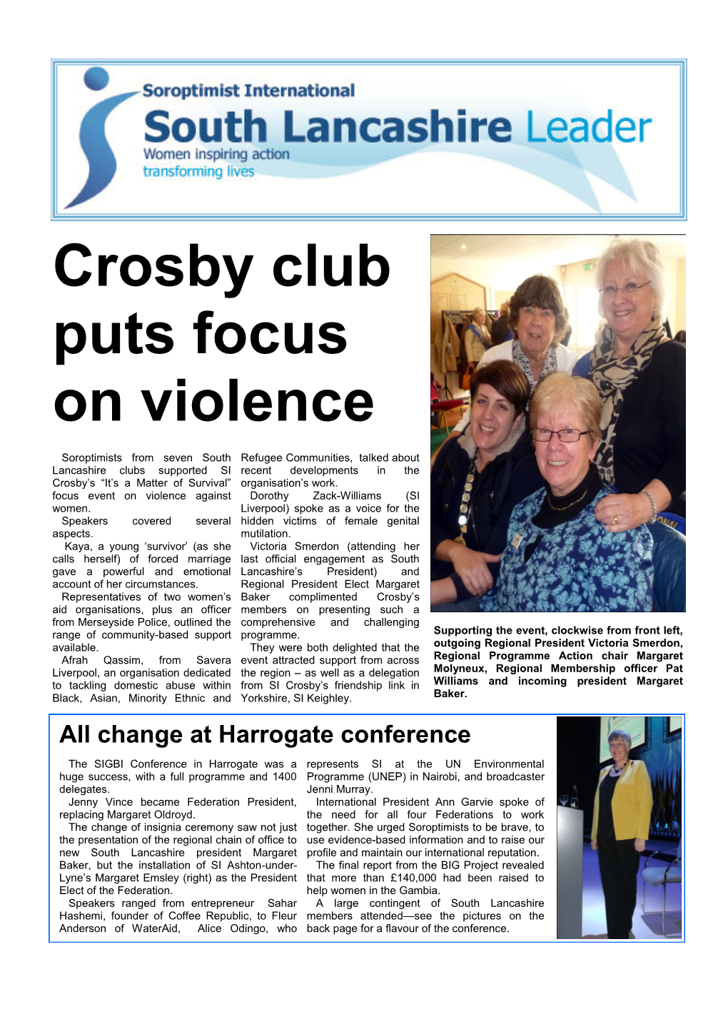 Crosby Club Puts Focus on Violence