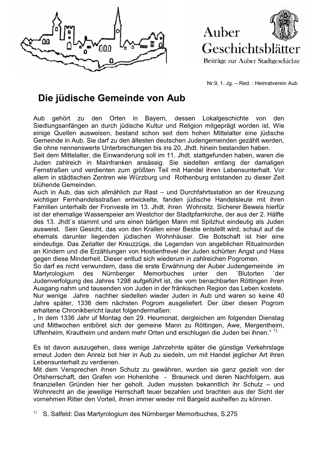 Die Jüdische Gemeinde Von Aub