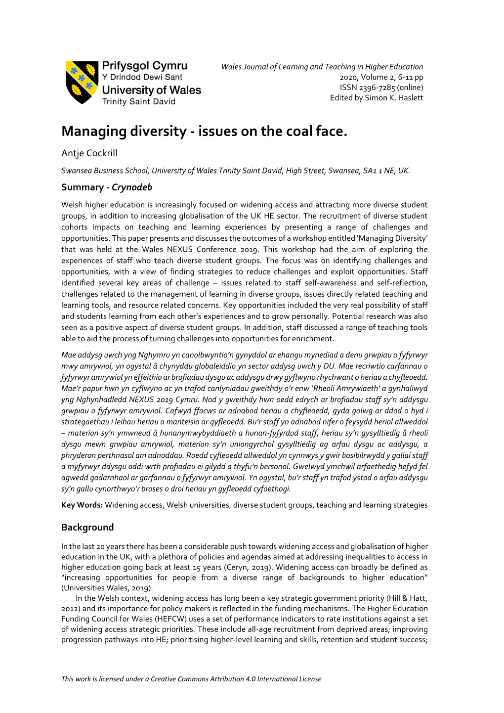 Managing Diversity - Issues on the Coal Face