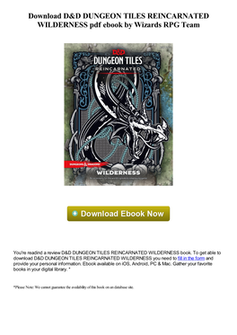 Download D&D DUNGEON TILES REINCARNATED WILDERNESS Pdf Ebook by Wizards RPG Team
