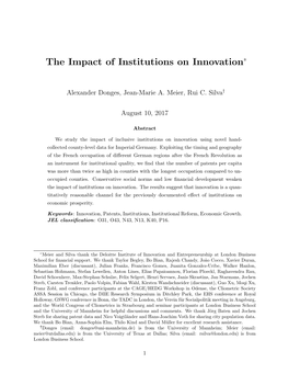 The Impact of Institutions on Innovation*