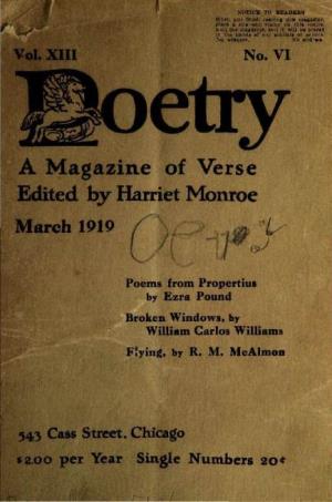 A Magazine of Verse Edited by Harriet Monroe March 1919