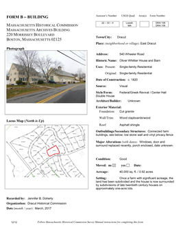 FORM B  BUILDING Assessor’S Number USGS Quad Area(S) Form Number