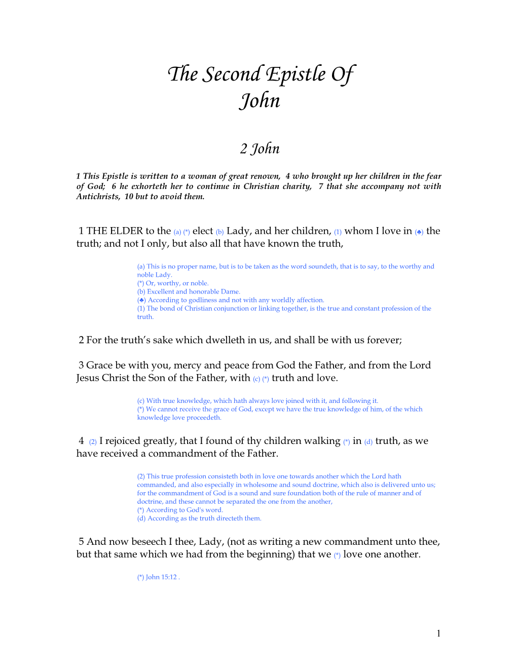 The Second Epistle of John