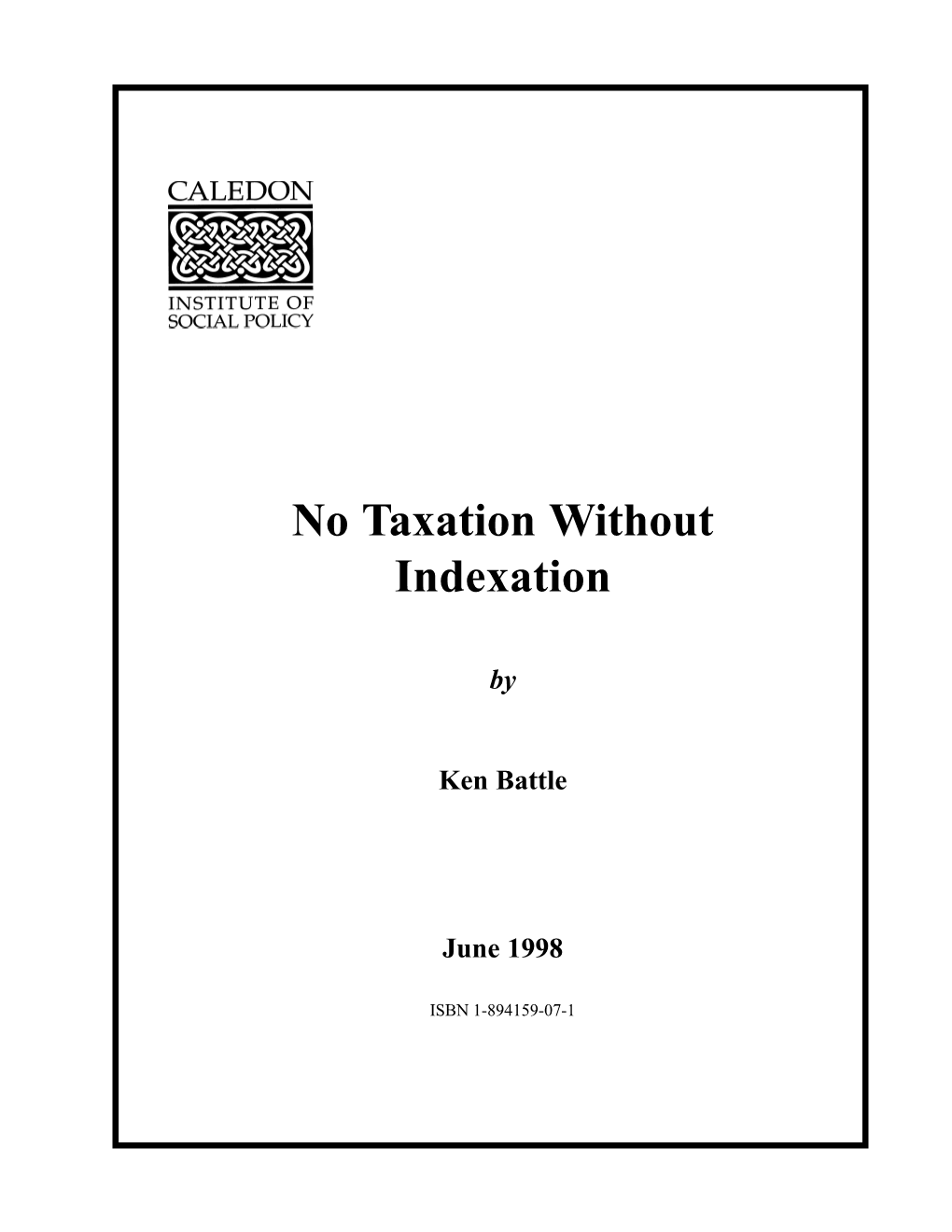 No Taxation Without Indexation