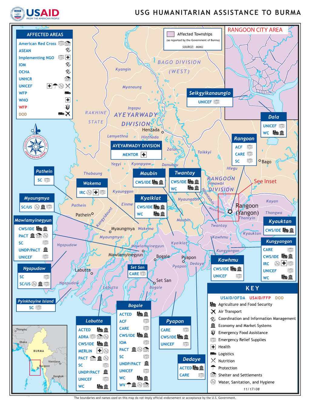 Usg Humanitarian Assistance to Burma J I E a J D