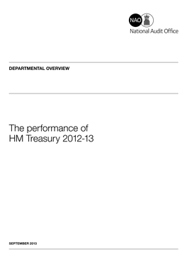 The Performance of HM Treasury 2012-13