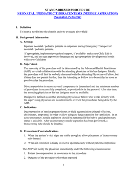 NEEDLE ASPIRATION) (Neonatal, Pediatric)