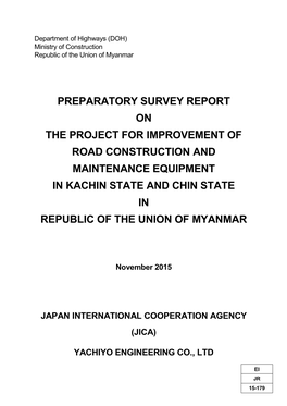 Preparatory Survey Report on the Project For