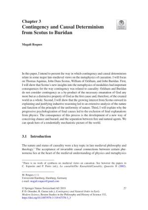 Contingency and Causal Determinism from Scotus to Buridan
