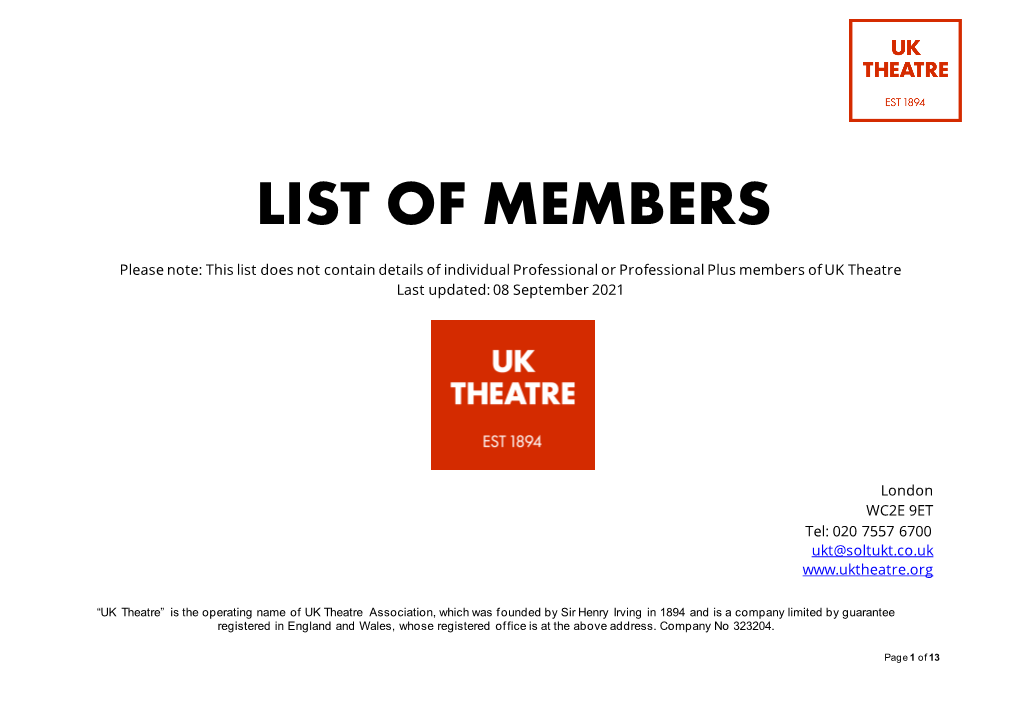 List of Members