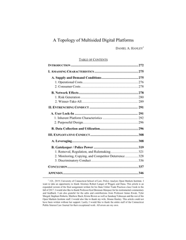A Topology of Multisided Digital Platforms