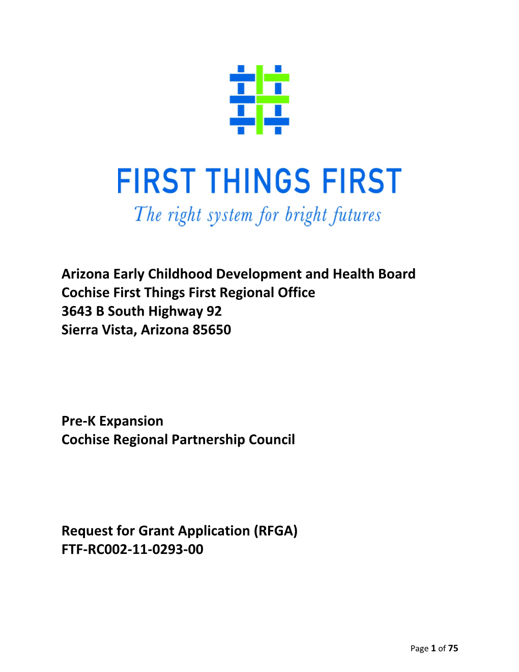 Arizona Early Childhood Development and Health Board s5