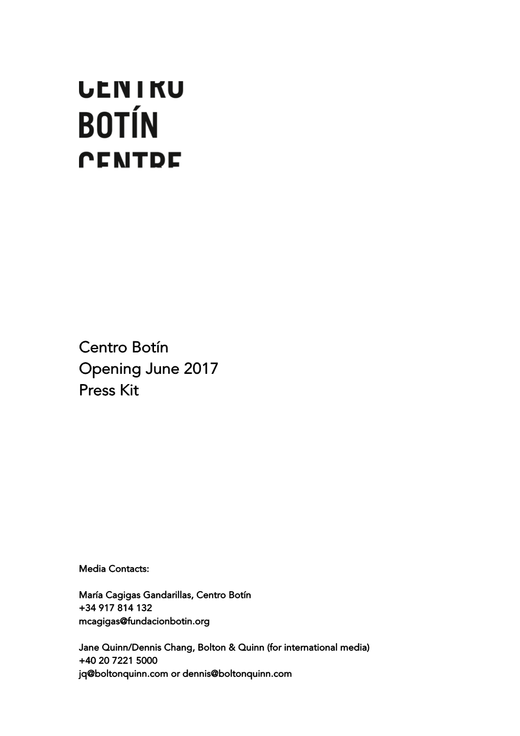 Centro Botín Opening June 2017 Press Kit