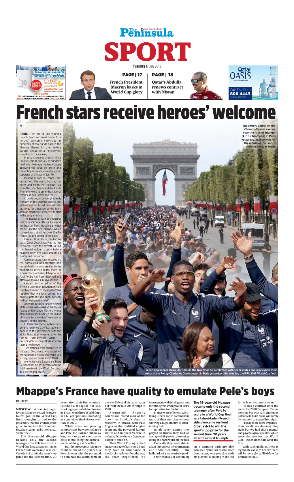 French Stars Receive Heroes' Welcome
