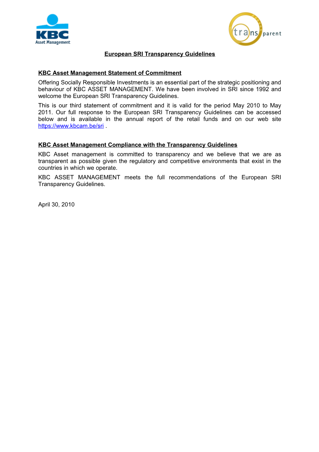 Companyxx Statement of Commitment