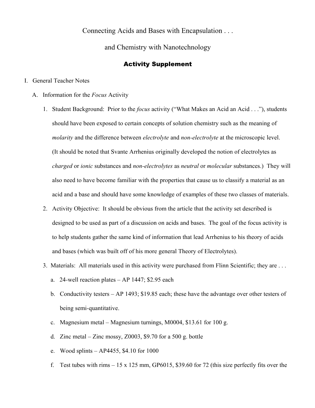 Connecting Acids and Bases with Encapsulation