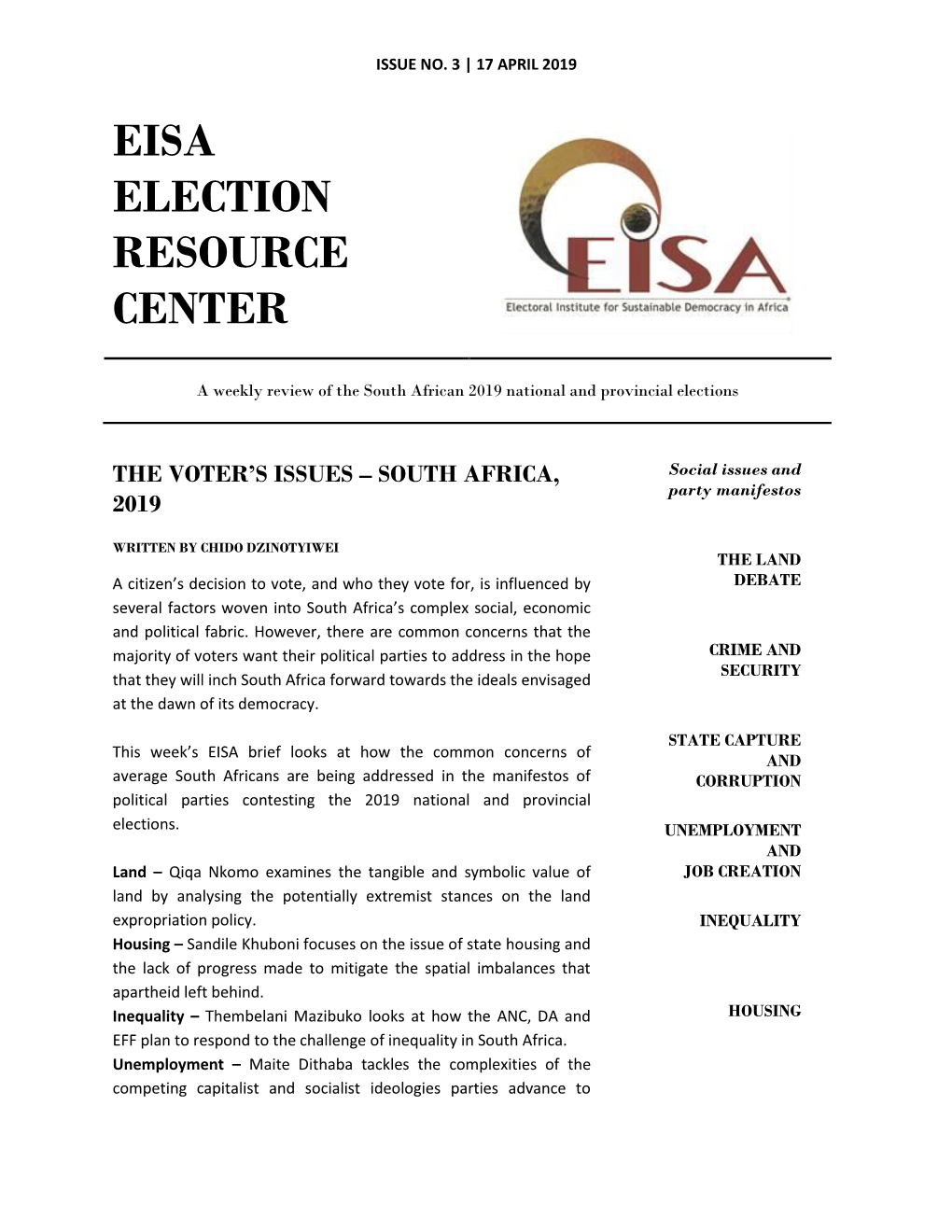 Eisa Election Resource Center