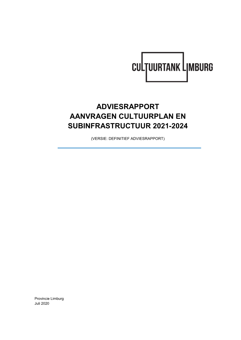 Adviesrapport Aanvragen Cultuurplan En Subinfrastructuur 2021-2024