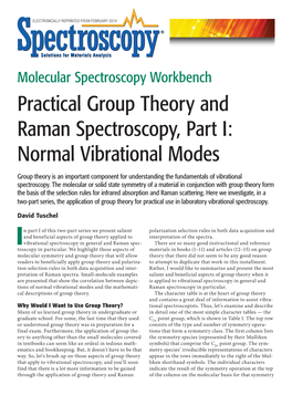 Practical Group Theory and Raman Spectroscopy, Part I: Normal Vibrational Modes