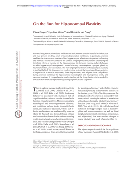 On the Run for Hippocampal Plasticity