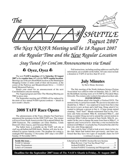 NASFA 'Shuttle' Aug 2007