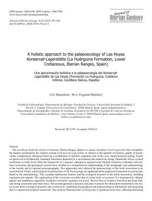 A Holistic Approach to the Palaeoecology of Las Hoyas Konservat-Lagerstätte (La Huérguina Formation, Lower Cretaceous, Iberian Ranges, Spain)
