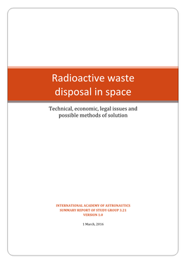 Radioactive Waste Disposal in Space