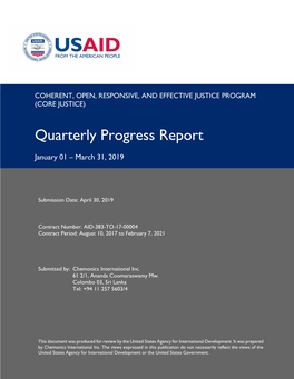 Quarterly Progress Report