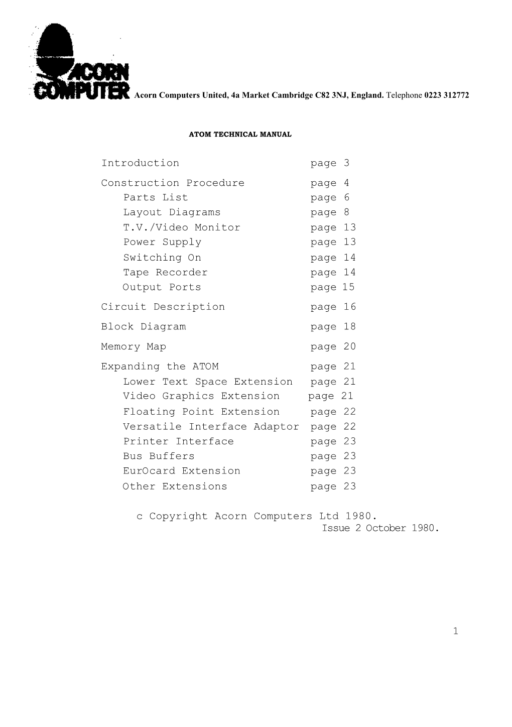 Atom Technical Manual