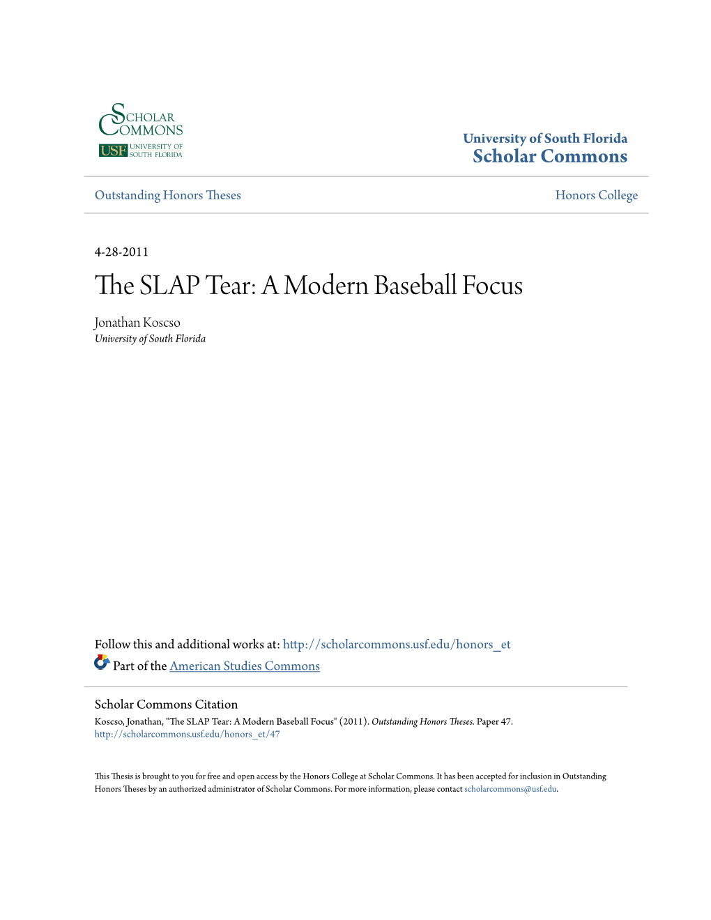The SLAP Tear: a Modern Baseball Focus