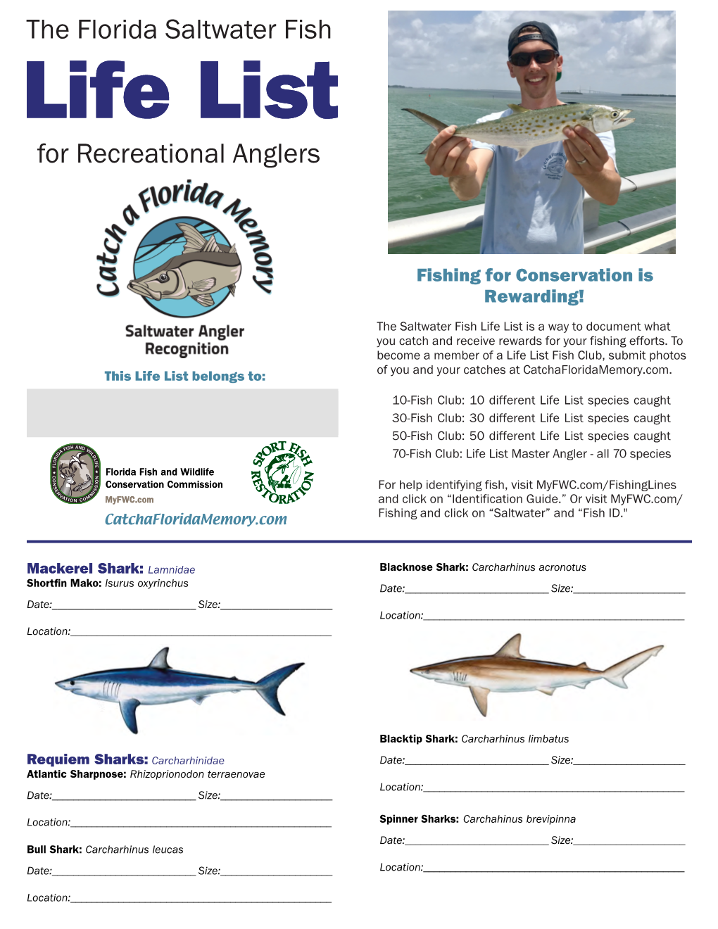 Life List for Recreational Anglers