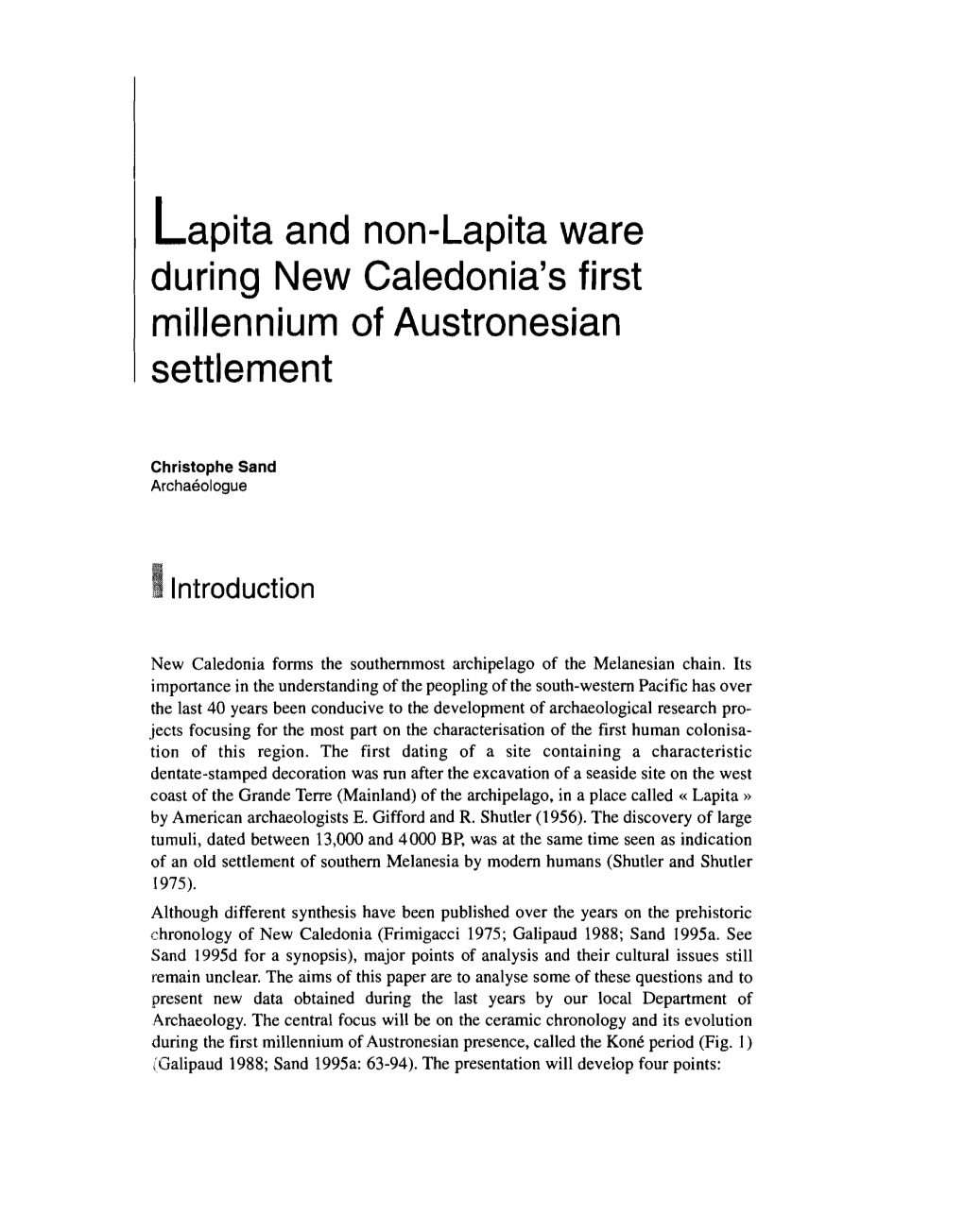 Lapita and Non-Lapita Ware During New Caledonia's First Millennium of Austronesian Settlement