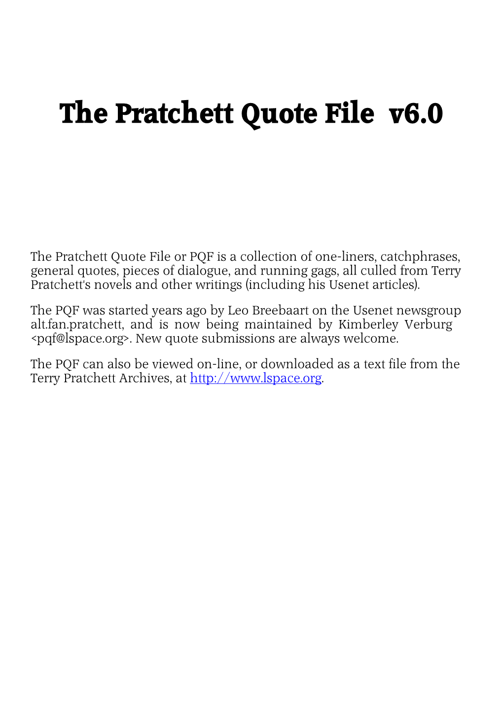 The Pratchett Quote File V6.0