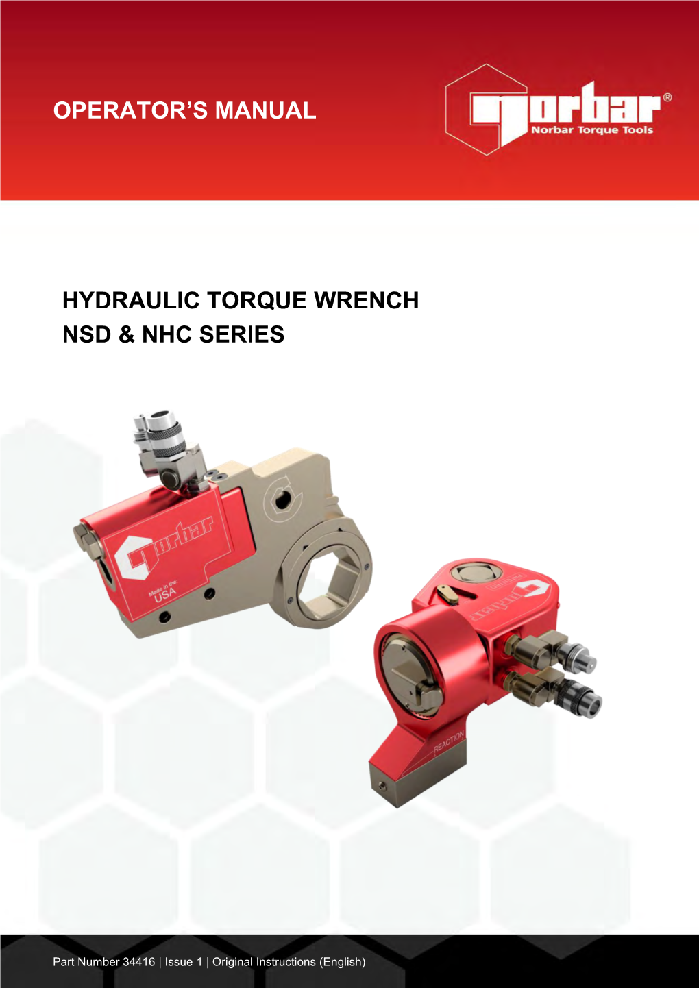 Operator's Manual Hydraulic Torque Wrench Nsd & Nhc