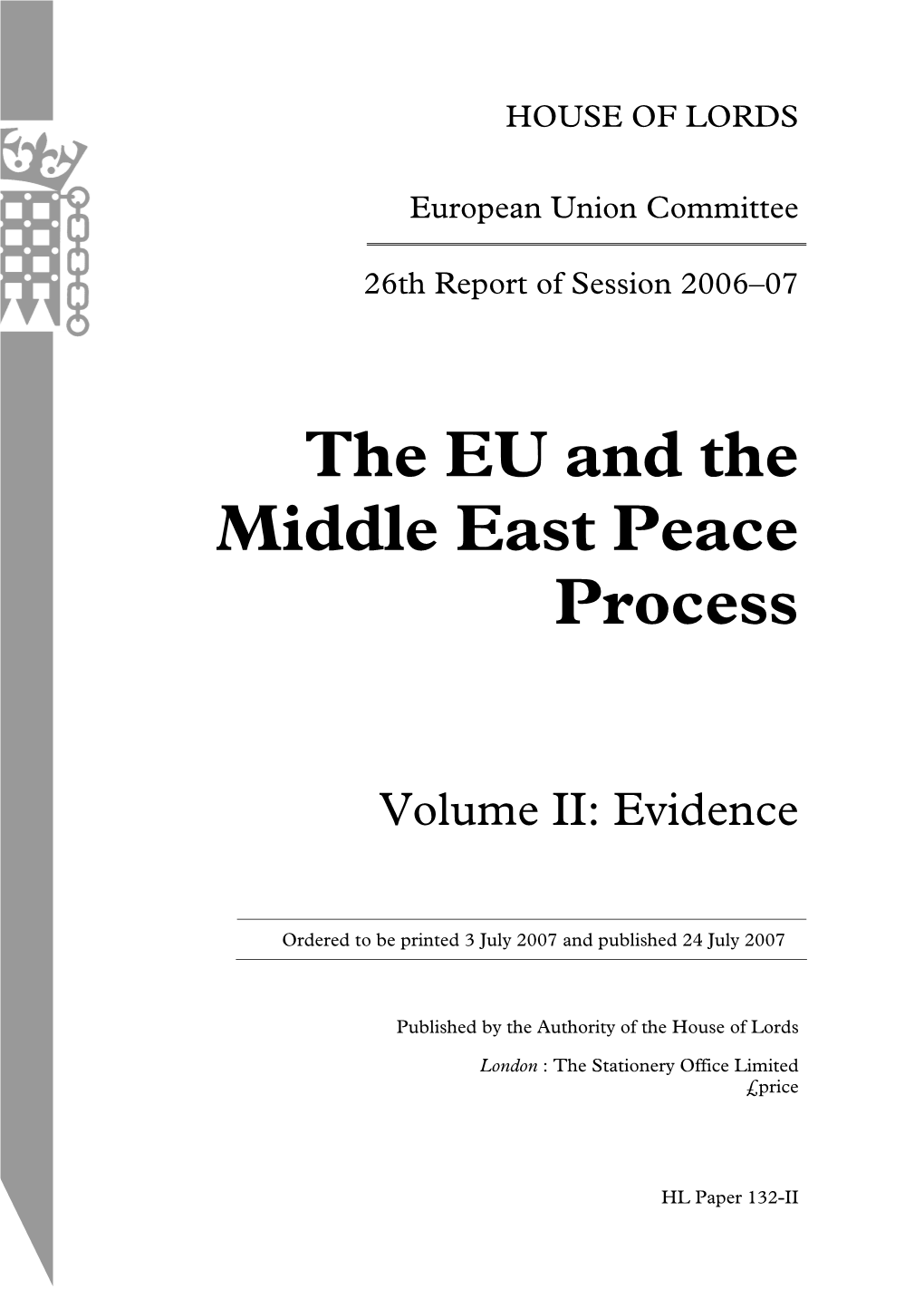 The EU and the Middle East Peace Process