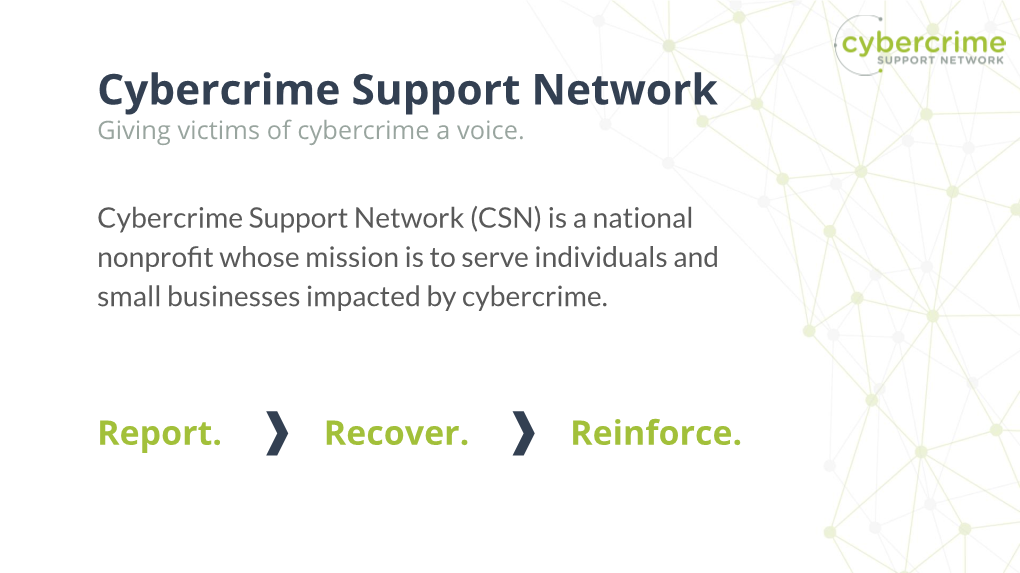 Cybercrime Support Network Giving Victims of Cybercrime a Voice