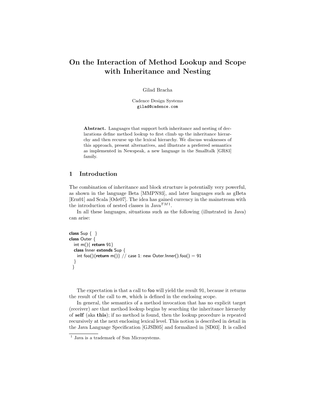 On the Interaction of Method Lookup and Scope with Inheritance and Nesting