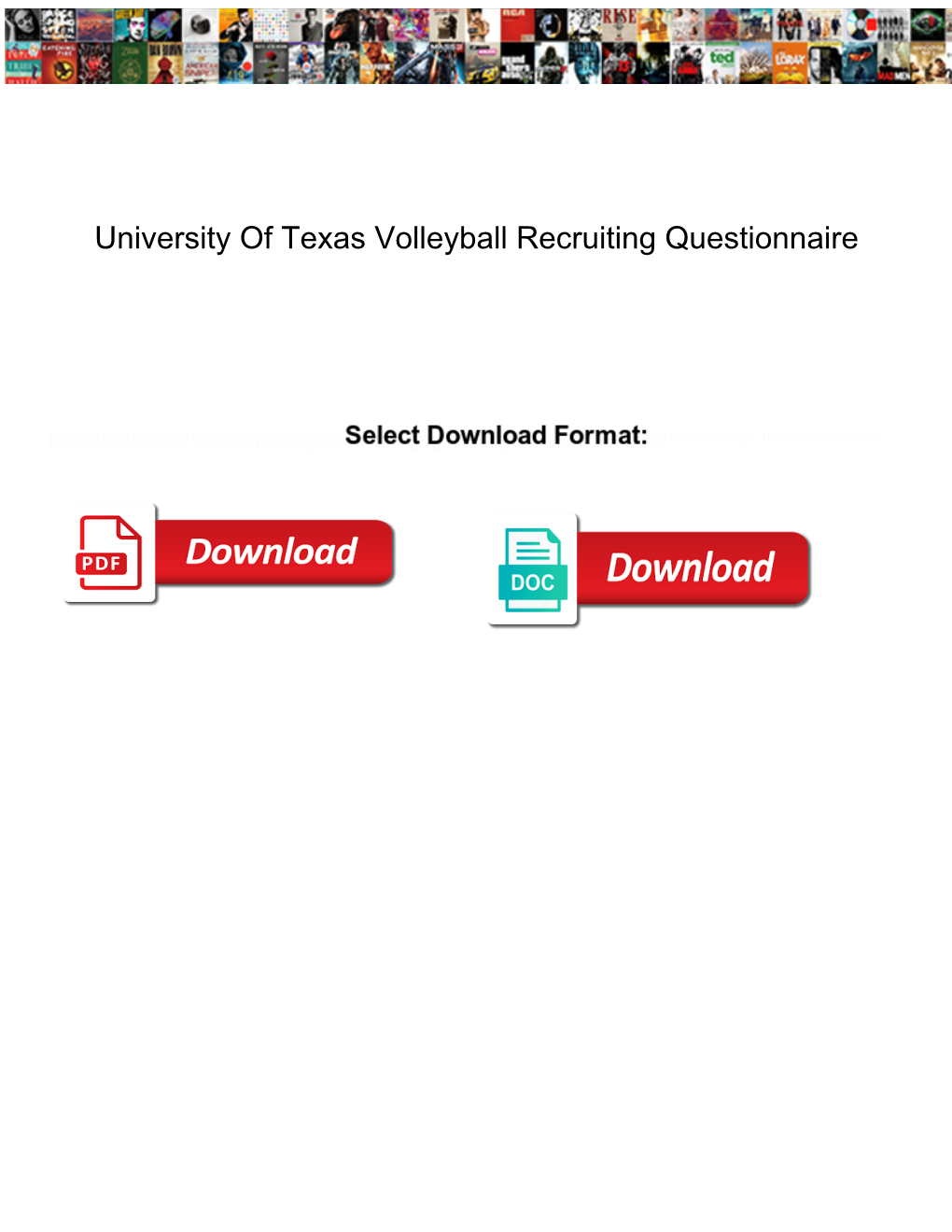 University of Texas Volleyball Recruiting Questionnaire