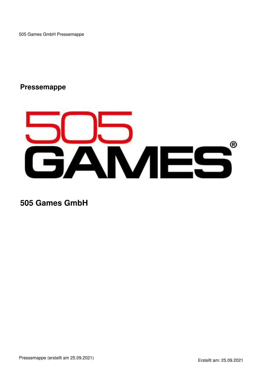 505 Games Gmbh Pressemappe