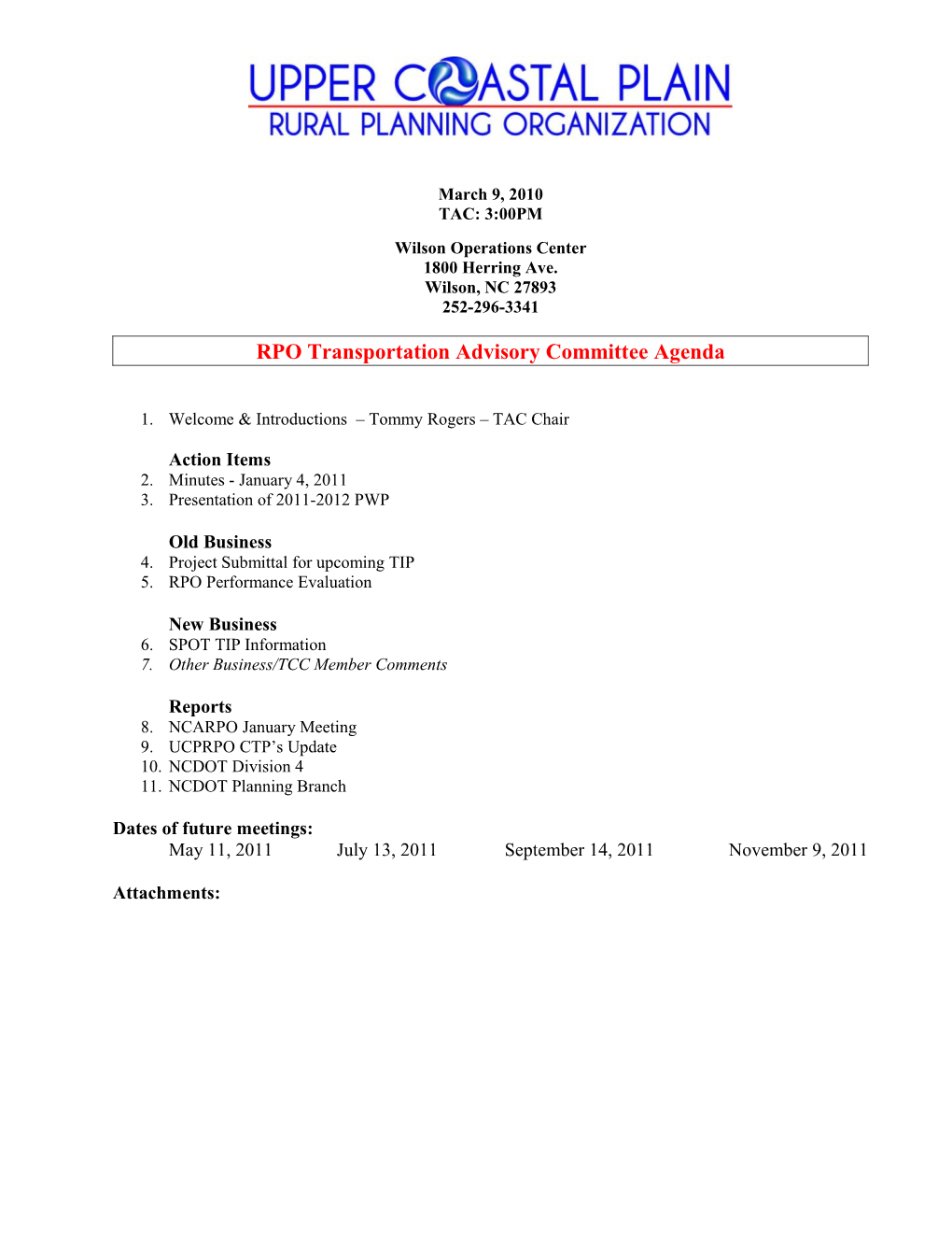 Upper Coastal Plain RPO