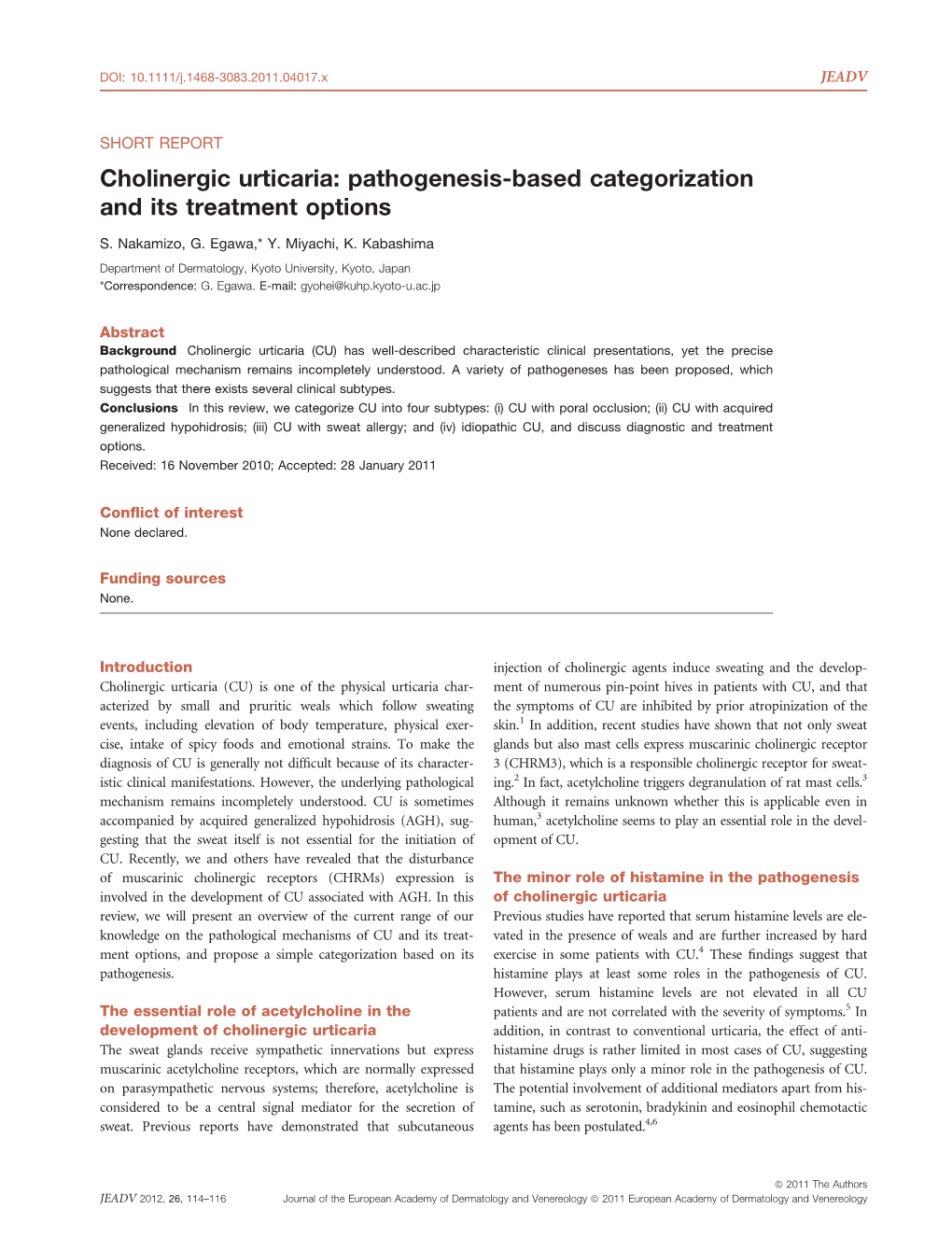 Cholinergic Urticaria: Pathogenesis-Based Categorization and Its Treatment Options