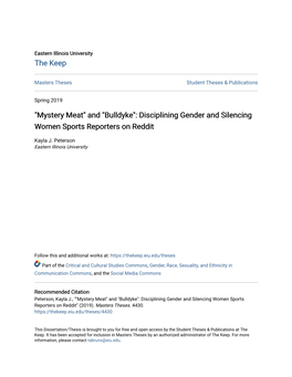 Disciplining Gender and Silencing Women Sports Reporters on Reddit