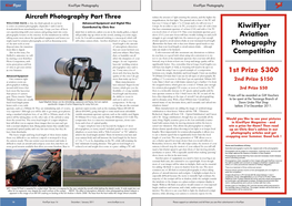 Kiwiflyer Aviation Photography Competition 1St Prize $300