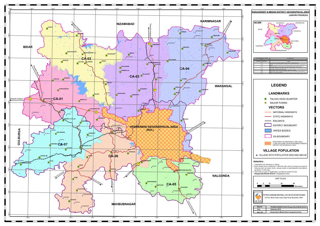 MAP:Rangareddy & Medak Districts