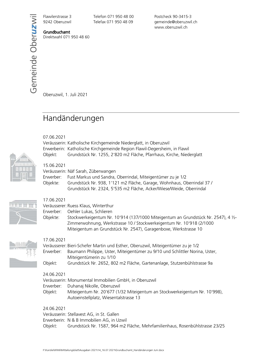 Handänderungen