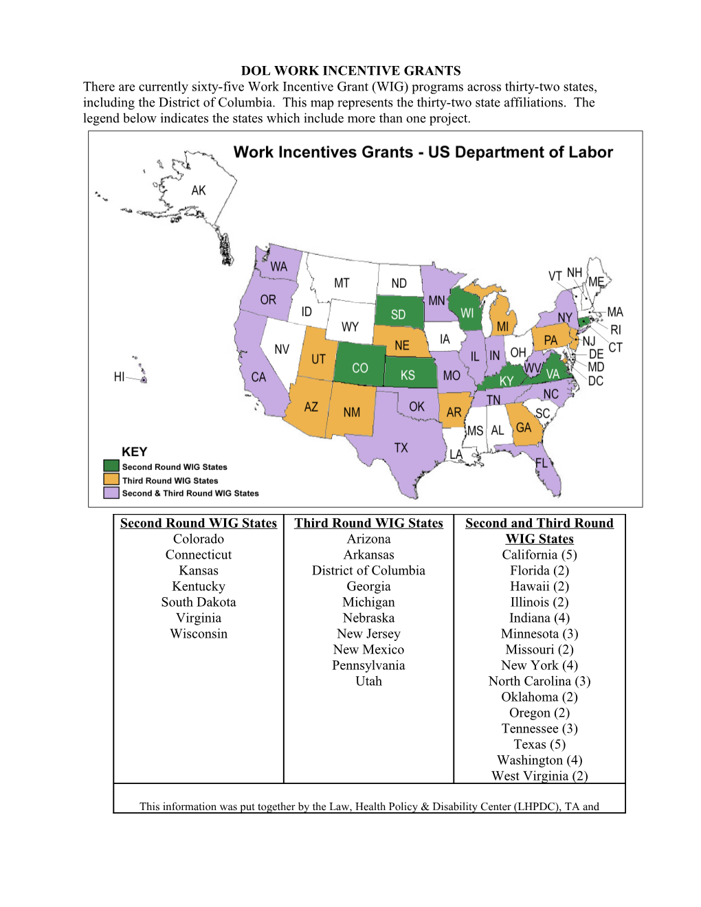 Dol Work Incentive Grants