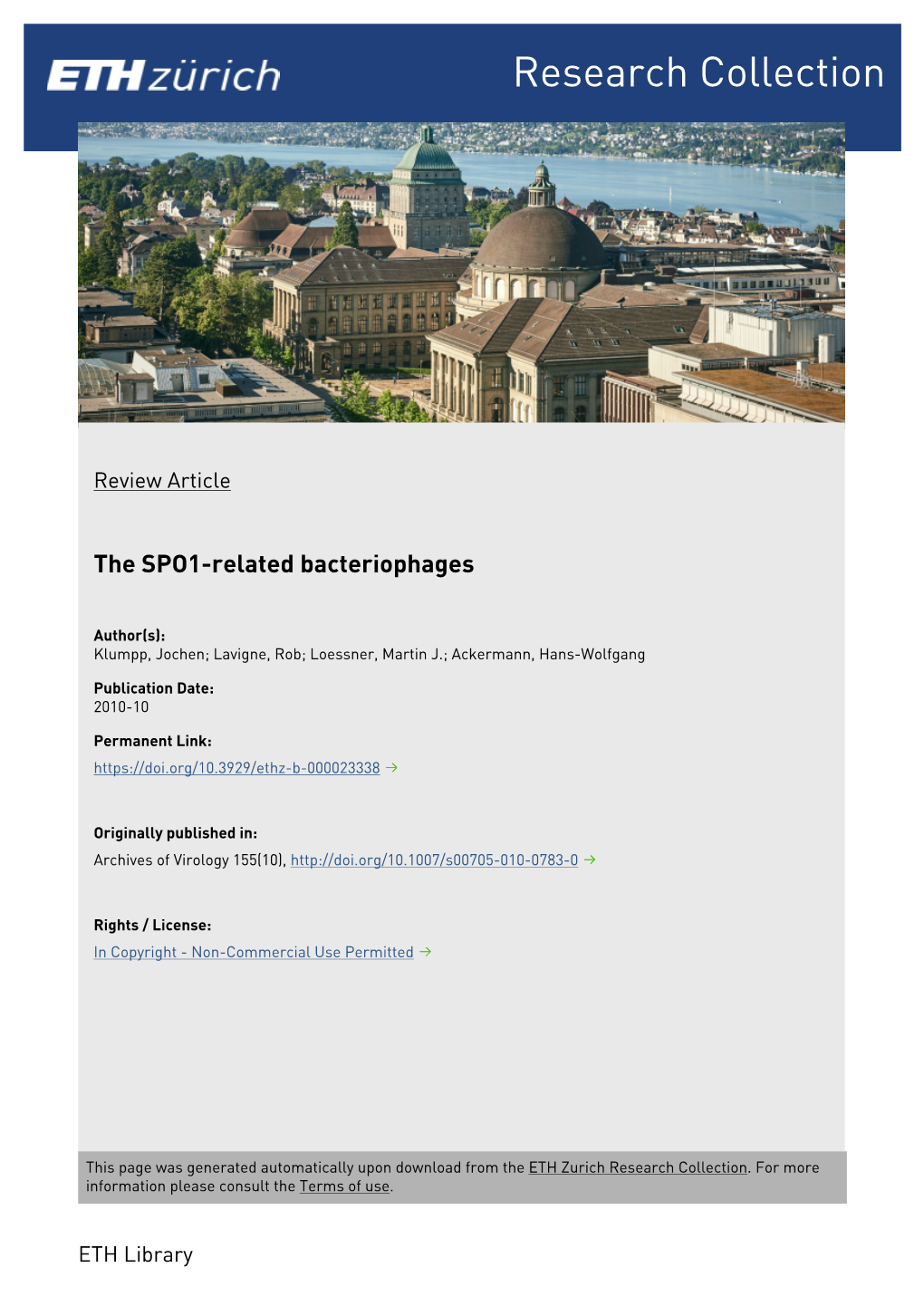 The SPO1-Related Bacteriophages