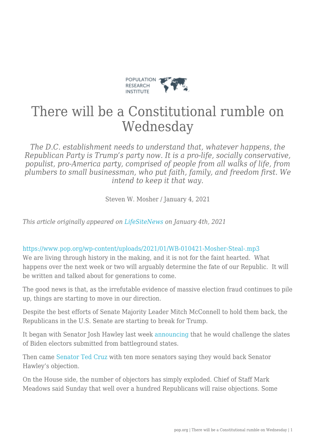 There Will Be a Constitutional Rumble on Wednesday