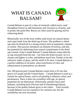 What Is Canada Balsam?